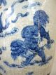 Chinese Antique Big Blue&white Porcelain Vase,  Gorgeous Foodog&repaired Opening Other photo 8