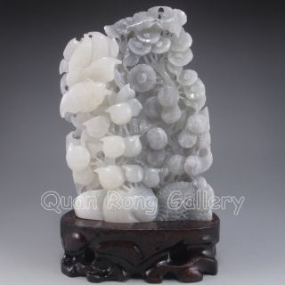 Chinese Hetian Jade Statue - Bird & Flower Nr photo