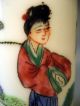 China Chinese Famille Verte Figural Pottery Miniature Hat Vase Ca.  20th Century Vases photo 5