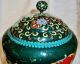 Antique Cloisonne Ornate Jar W/lid - Smooth Exqusite Details - Tiny Wire Rich Color Boxes photo 6