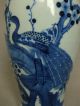 Antique Chinese Blue & White Peacock Vase Kangxi Six Character Mark 19th Century Vases photo 4
