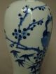 Antique Chinese Blue & White Peacock Vase Kangxi Six Character Mark 19th Century Vases photo 5
