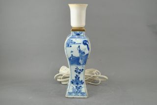 A Chinese 18c Blue&white Figural Vase/lamp - Kangxi photo