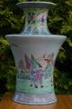 Rare Antique Chinese 19thc Handpainted Famille Vert Vase - With Mark Vases photo 3