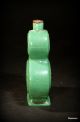 Antique Chinese Small Double Gourd Green Shou Vase Vases photo 3
