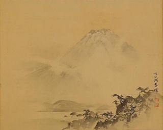 5955 Japanese Hanging Scroll: Mount Fuji Landscape photo