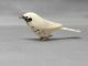 Antique Carved Ox Bone Faux Ivory Realistic Miniature Bird Figurine Okimono Netsuke photo 4