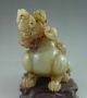 375g Antique Chinese Hetian Jade Carved Lucky Beast And Beast Carving Other photo 2
