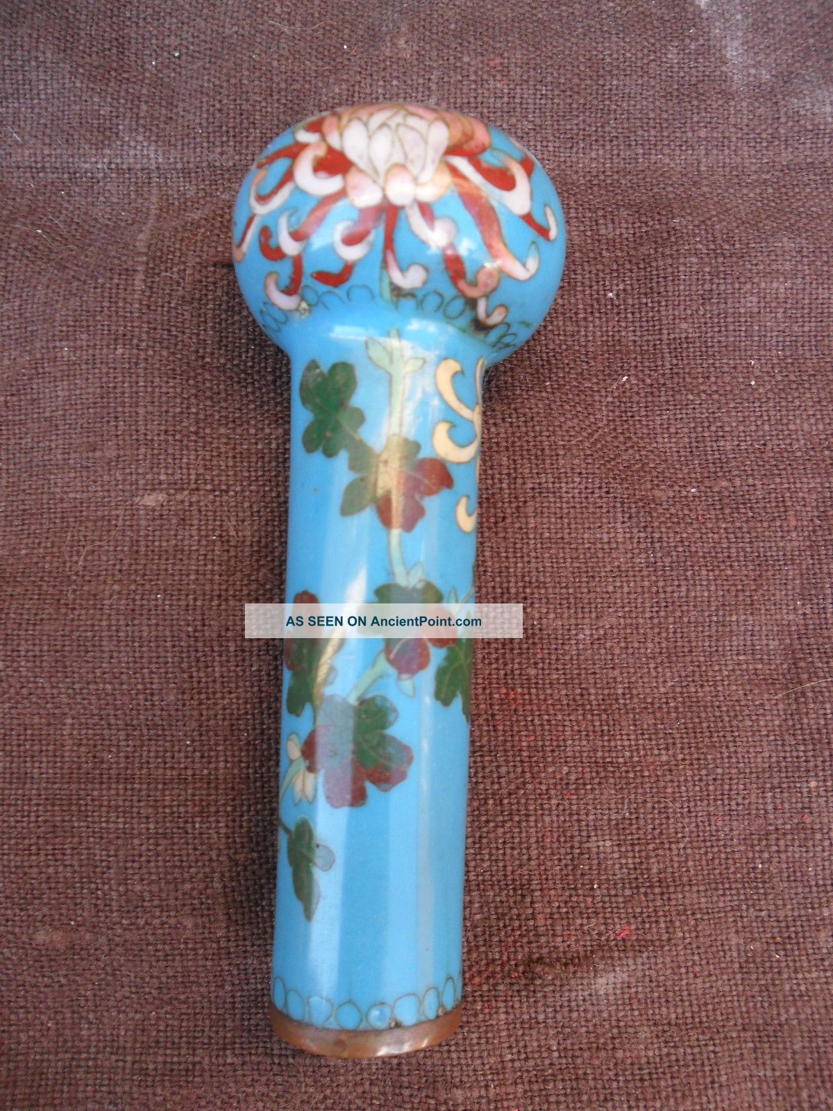 Stunning Early 20th Century Chinese Cloisonne Parasol Handle Cloisonne photo