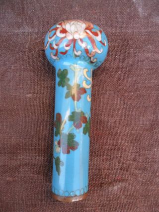 Stunning Early 20th Century Chinese Cloisonne Parasol Handle photo
