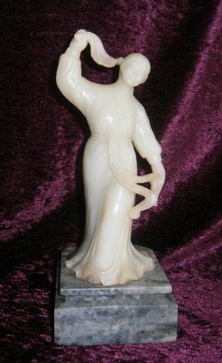 Large Antique Chinese Carved Hard Stone Figure Of A Lady - Nr photo