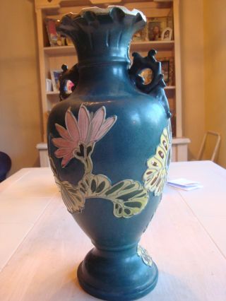 Chinese Vase 1960 70s Hand Painted In Mint Condition 16 Inch 6 Diameter photo