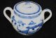 Antique Blue & White Canton China,  Export Porcelain - - - - - Sugar Bowl,  Loop Handles Other photo 1