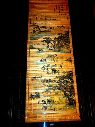 Authentic Chinese/japanese Antique Hanging Scroll Bamboo Picture Art Deco photo