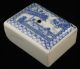 19th Cent.  Japanese Glazed Porcelain Suiteki Water Dropper,  Blue Transferware Other photo 2