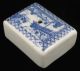 19th Cent.  Japanese Glazed Porcelain Suiteki Water Dropper,  Blue Transferware Other photo 3