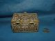 Antique Asian Bronze Brass Silver Snuff Box With Inlaid Wood Interior Country?? Unknown photo 3