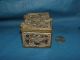 Antique Asian Bronze Brass Silver Snuff Box With Inlaid Wood Interior Country?? Unknown photo 4