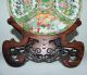 Antique Vintage Chinese Deeply Hand Carved Wood Display Stand For Plates Other photo 1