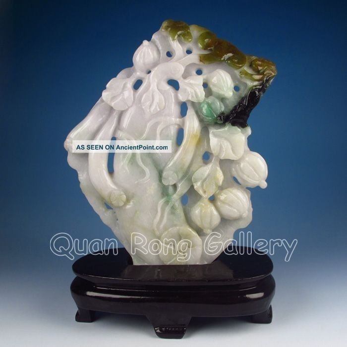 Chinese Jadeite / Jade Statue - Bitter Gourd & Pumpkin Nr Other photo