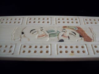 Antique Japanese Cribbage Board Featuring 2 Of The 7 Happy Gods photo