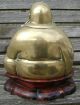 Antique Qing Chinese Bronze Buddha Buddah On Wood Stand Buddha photo 2