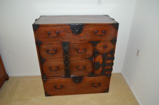 Antique Japanese Tansu,  Meiji ?,  Bought In Tokyo In The 60 ' S photo