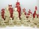 Antique Chinese Ox Bone Chess Set - Complete 32 Piece Other photo 1