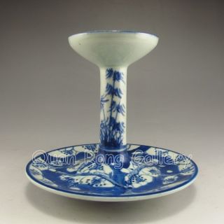 Chinese Porcelain Candle Holer W Qing Dynasty Qian Long Mark Nr photo