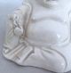 Antique Chinese Blanc De Chine Hotei Buddha On Custom Wood Stand (6.  8 