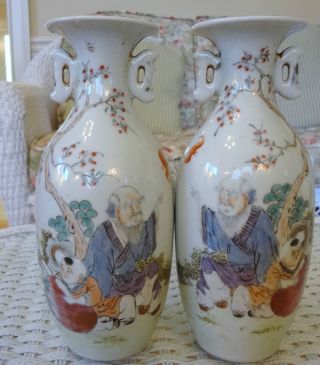 A Pair Ming Guo Family Rose Porcelain Vases photo