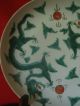 Mid 19th C.  Double Green Dragon Asian Oriental Chinese Porcelain Plate Dish Plates photo 1