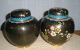 Vintage Pair Of Small Chinese Cloisonne Ginger Jars Estate Other photo 3
