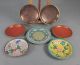 7 Vintage Chinese Cloisonne Dishes - Several W/ Tight Scrolling Foliate Pattern Plates photo 1