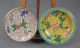 7 Vintage Chinese Cloisonne Dishes - Several W/ Tight Scrolling Foliate Pattern Plates photo 7