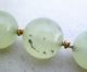 Antique Or Vintage Chinese Green Jadeite & Jade Bead Necklace (16 
