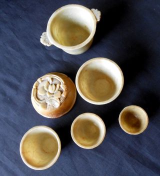 A Lovely Chinese 19th Century Qing Soapstone Nest Of Cups photo