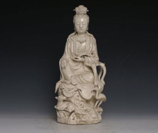 Large Chinese Ming White Glaze Porcelain Buddha Statue Marked Hechaozong 31727 photo