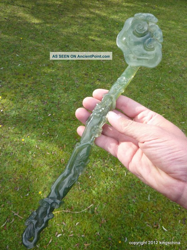 Nr Antique Chinese Jade Ruyi Sceptre 19thc Qing Carving Jade Vases photo