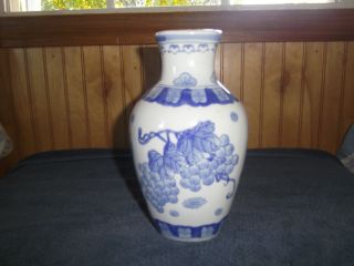 China Blue Fine Porcelain Mann Vase photo
