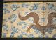 3 Antique Chinese Imperial Yellow Silk Embroidered Panel Dragon Gold Threads Robes & Textiles photo 6