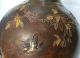 Signed Japanese Bronze Meiji Period Vases Raised Mixed Metal Decoration Pair Vases photo 3