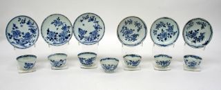 Chinese Blue/white Export Porcelain Tea Ware Qianlong Period Mid 18th C.  (2 Sets) photo
