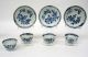 Chinese Blue/white Export Porcelain Tea Ware Qianlong Period Mid 18th C.  (2 Sets) Bowls photo 2