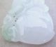 Chinese Carved White Jadeite Jade Peach Shape Pendant With Baby Monkey (2.  05 