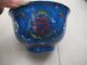 Chinese Ancient Bowls Flower Round Red Inside Blue Outside Bowls photo 1