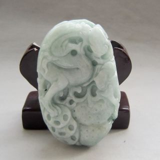 Chinese Carved Chi Dragon Statues (100% Natural Burma Jadeite A Jade) photo