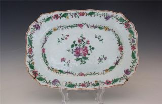 18c Chinese Export Porcelain Famille Rose Platter photo