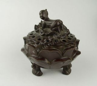 Chinese Bronze Incense Burner Lotus Censer photo