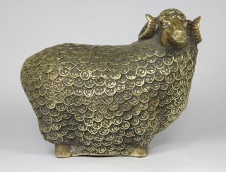 Chinese Handwork Sheep Old Copper Statue photo